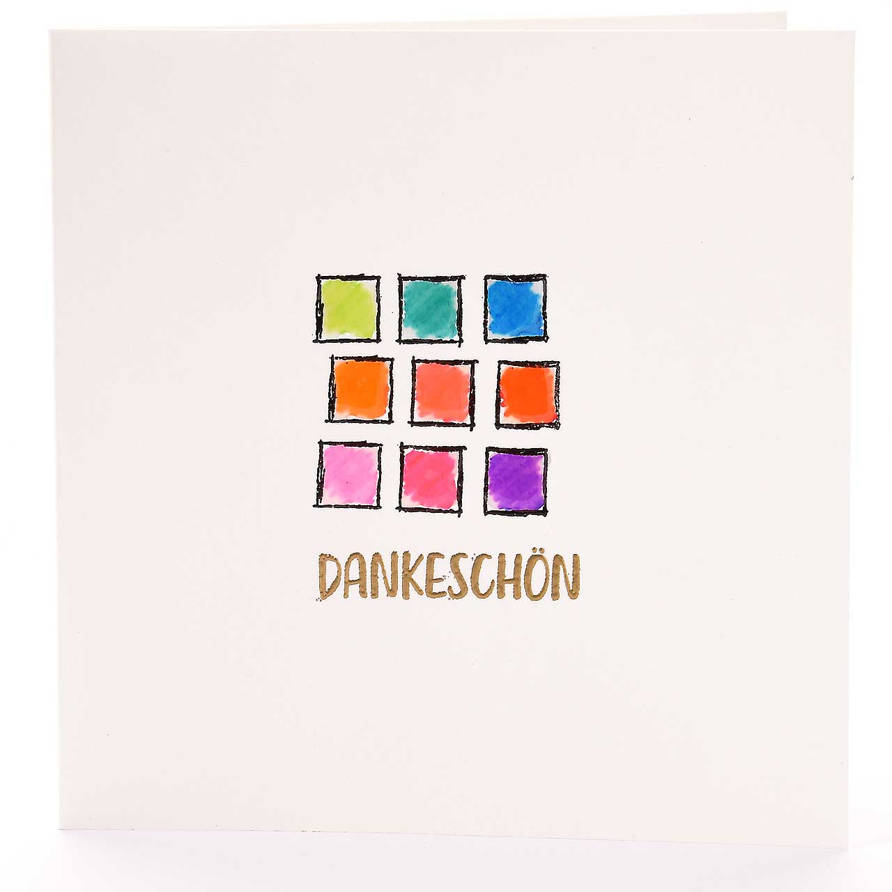 Dankeschön mit bunten Quadraten