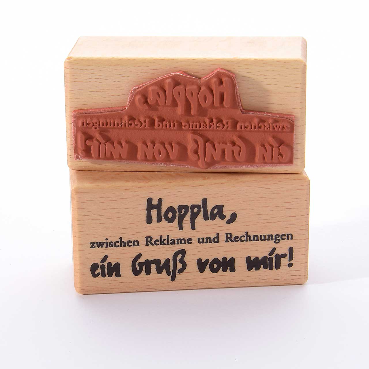Motivstempel Titel: Hoppla, zwischen Reklame und Rechnungen ein Gruß von mir