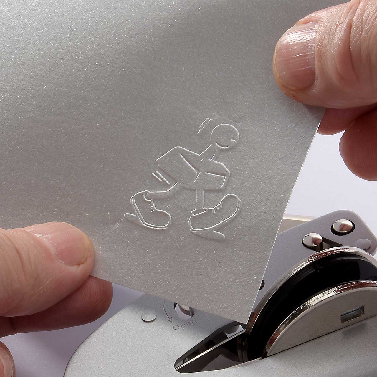 Prägezange mit Stempelmännchen Motiv