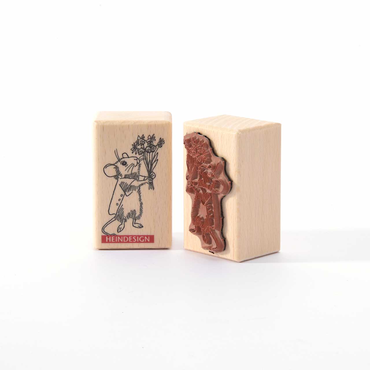 Motivstempel Titel: Manni Maus mit Blumen