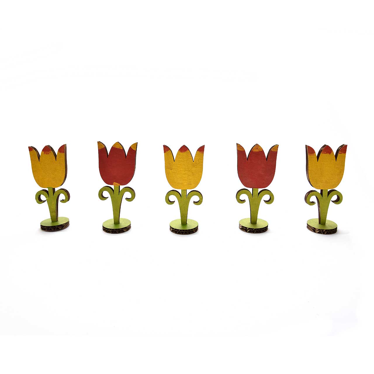 von Pappe - Tulpen (10 Stück, je 50 x 105 mm)