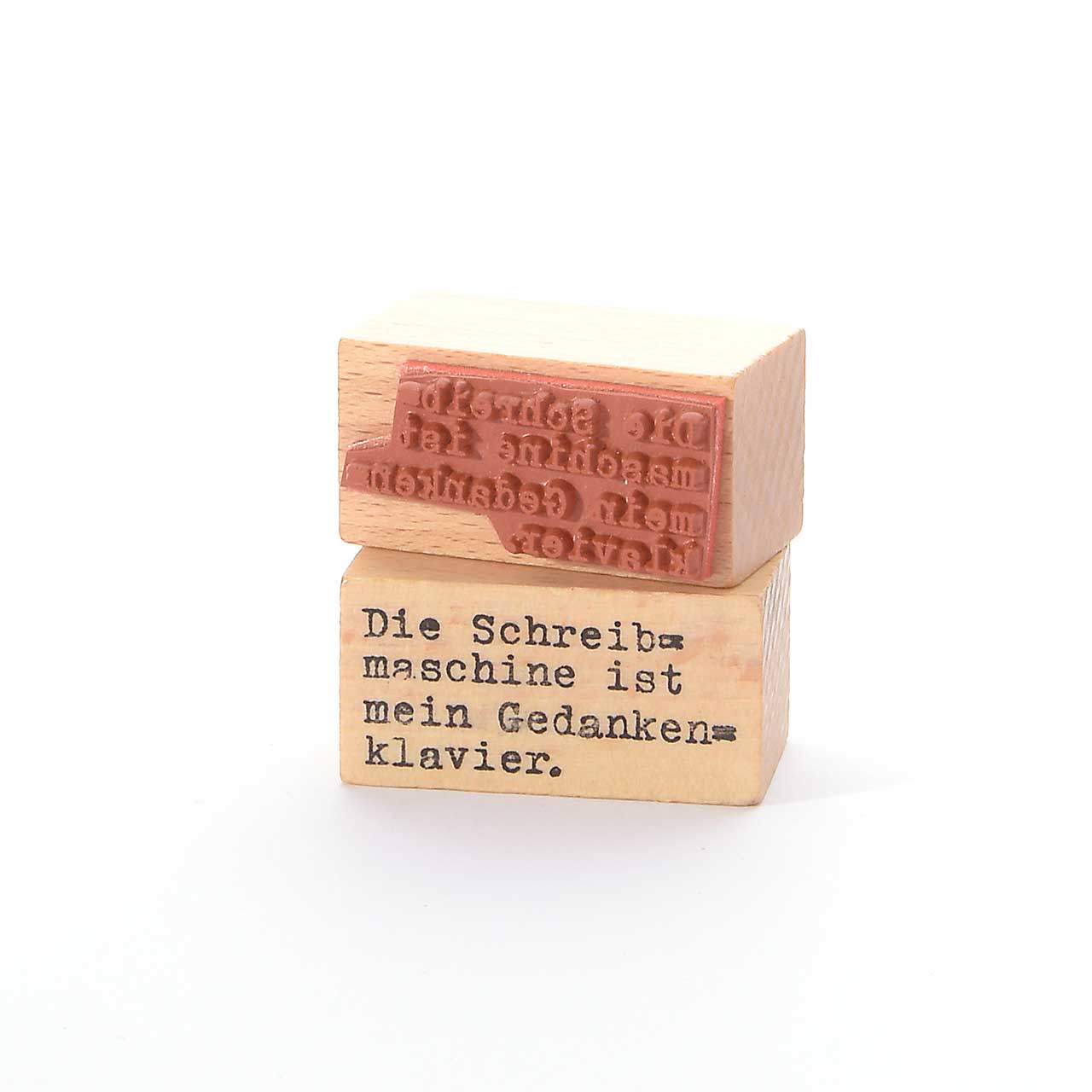 Motivstempel Titel: Die Schreibmaschine ist mein Gedankenklavier.