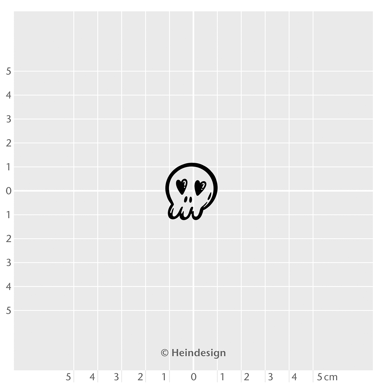 Motivstempel Titel: Halloween · Schädel mit herzlichem Blick
