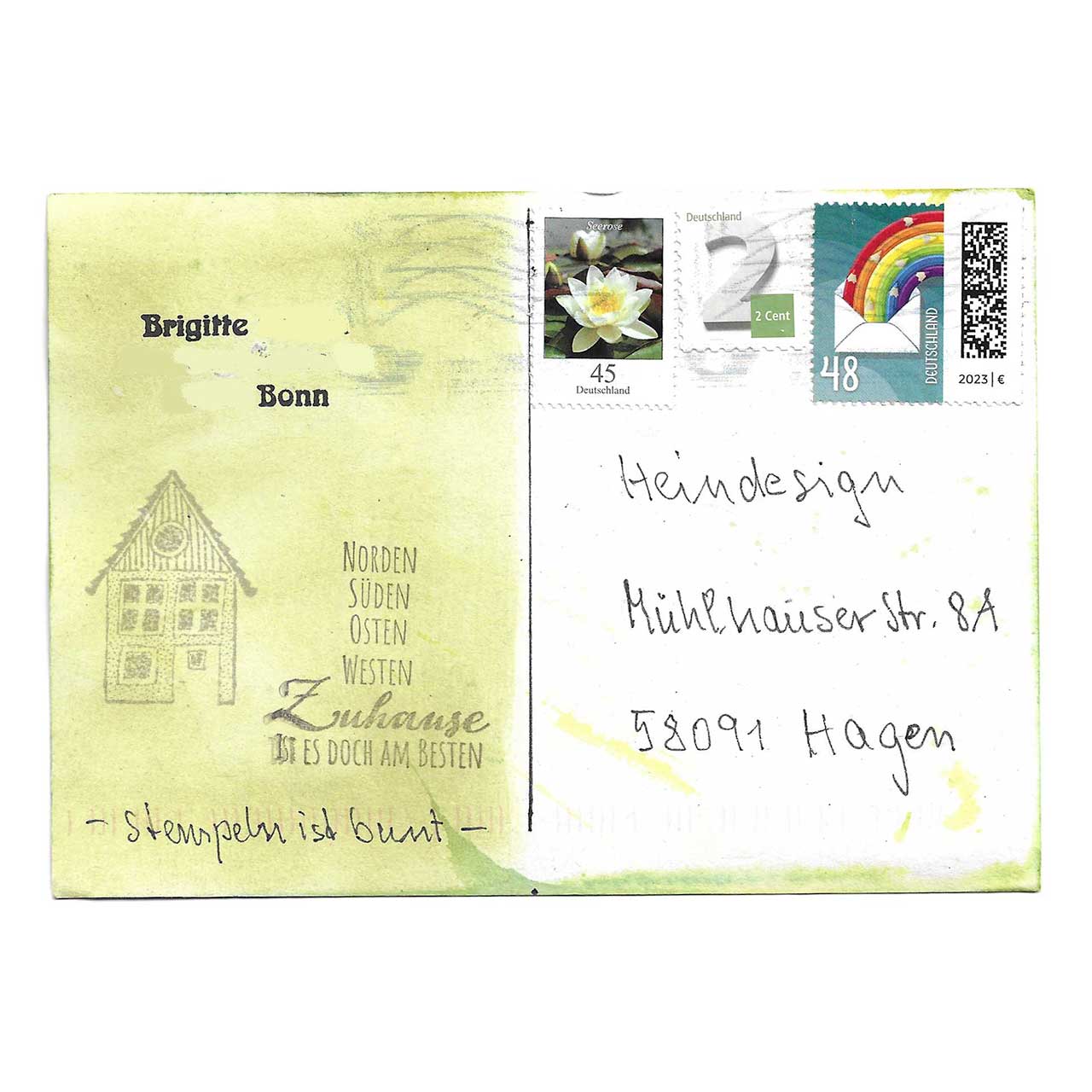 Stempeln ist bunt gestaltet von Brigitte aus Bonn