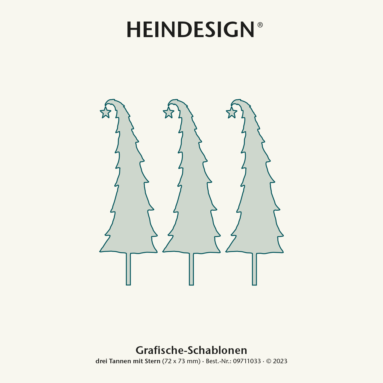 Grafische Schablonen - Drei Tannen mit Stern