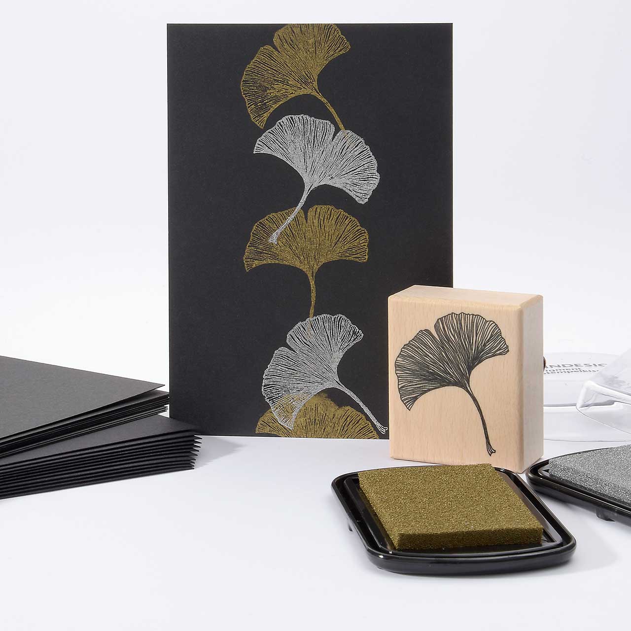 Kreativset - Ginkgo in Silber und Gold Kreativset - Ginkgo in Silber und Gold