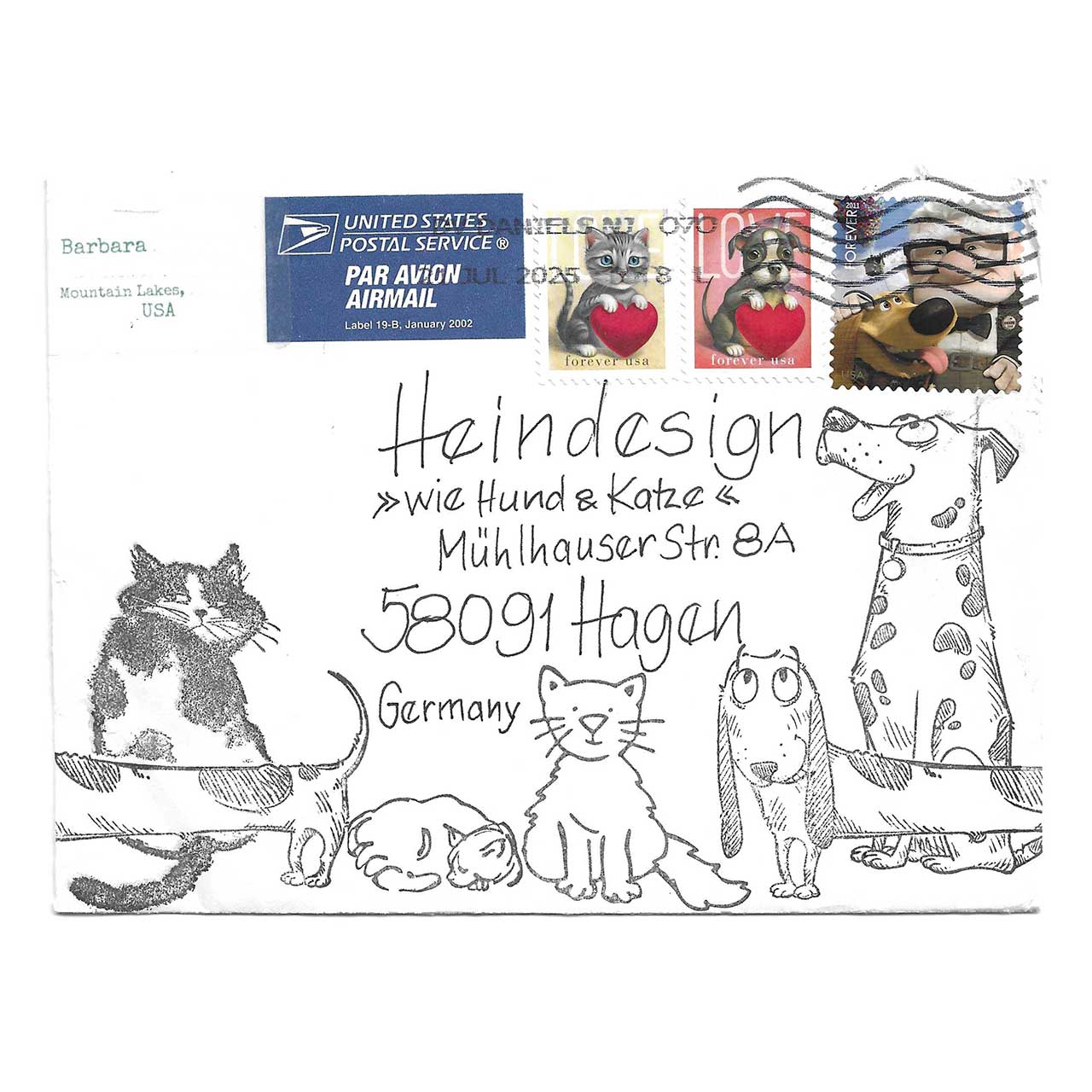 Hund & Katze gestaltet von Barbara aus Mountain Lakes, USA
