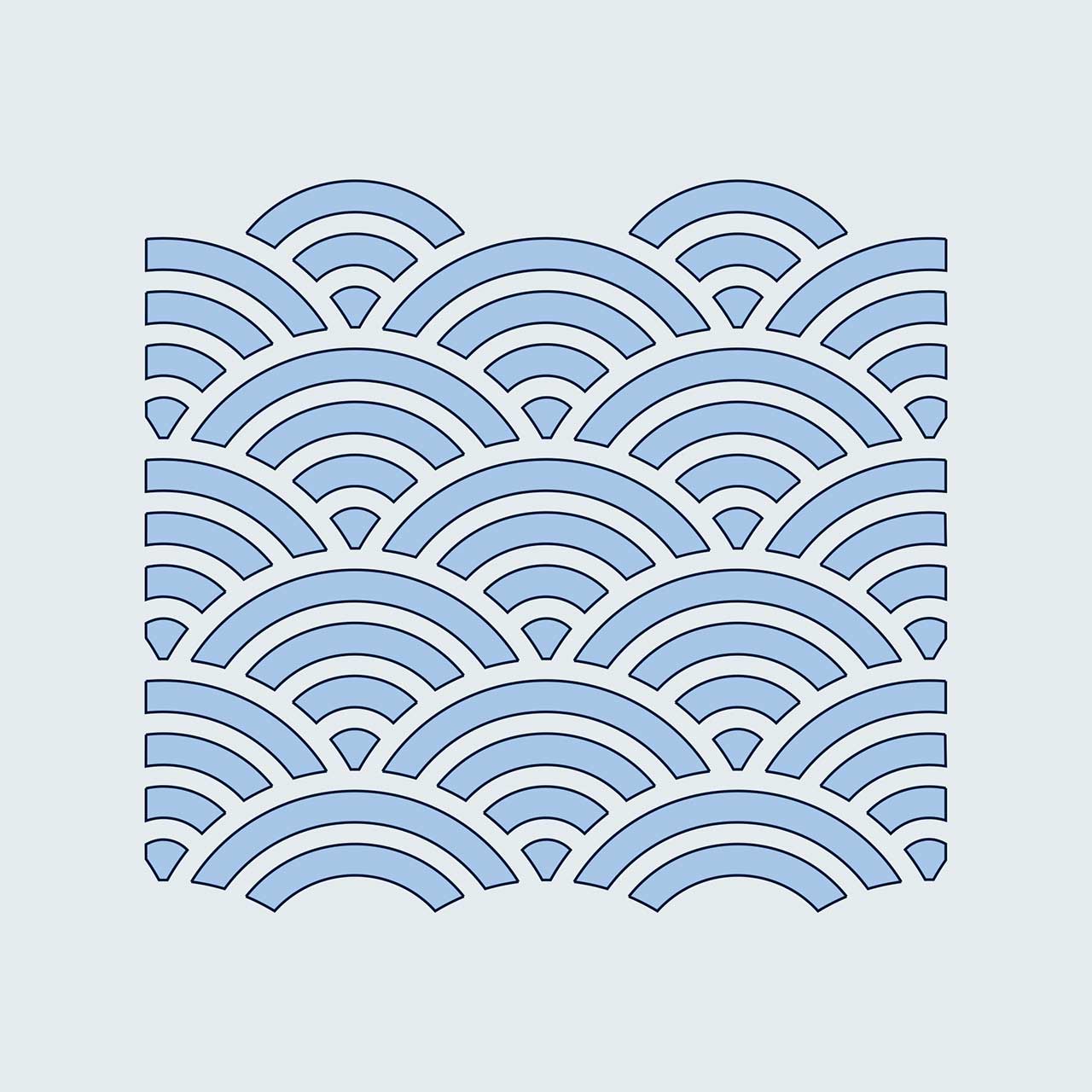 Kite-Schablonen - Große Wellen (110 x 100 mm)