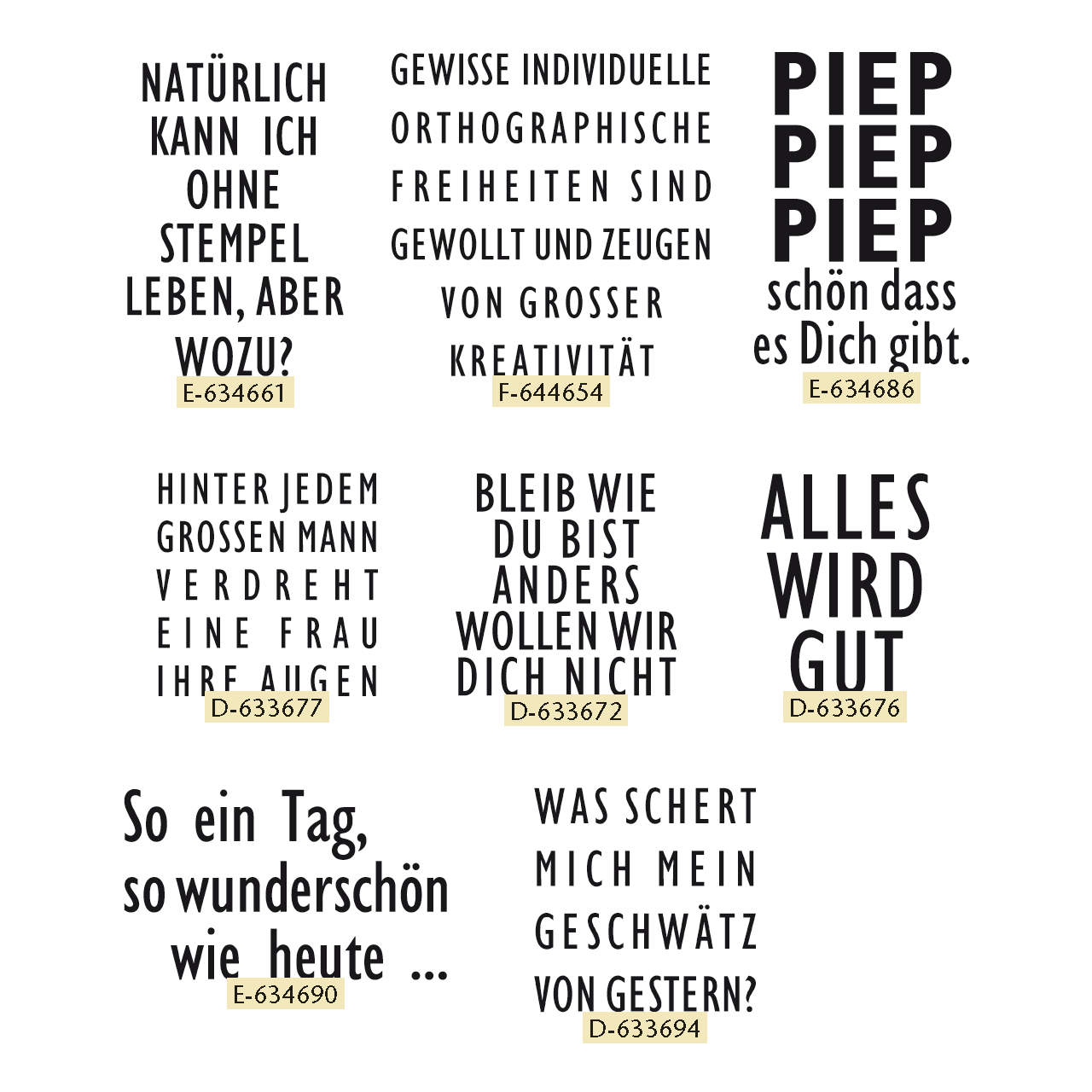 Gummitüte: Sprüche I