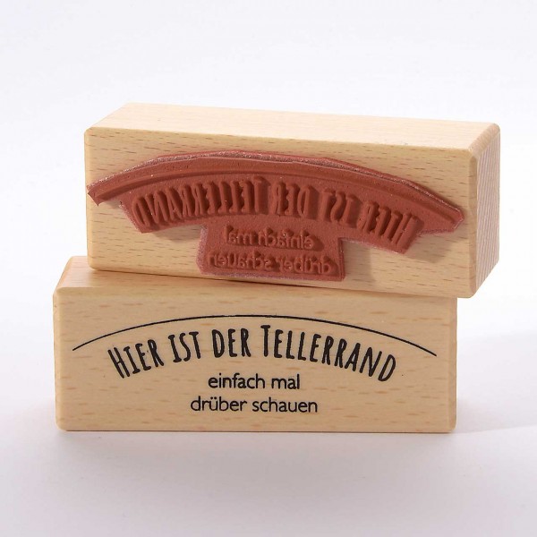 Motivstempel Titel: Hier ist der Tellerrand