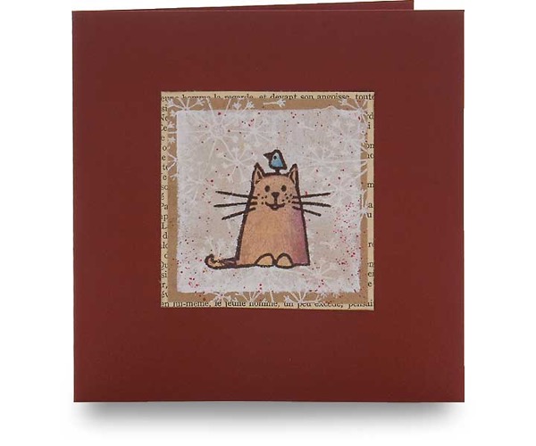 Katze mit Vogel