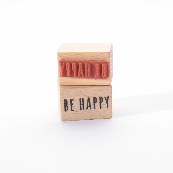 Motivstempel Titel: Be Happy