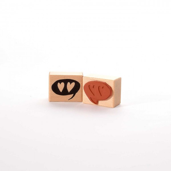 Motivstempel Titel: Sprechblase mit Herzen